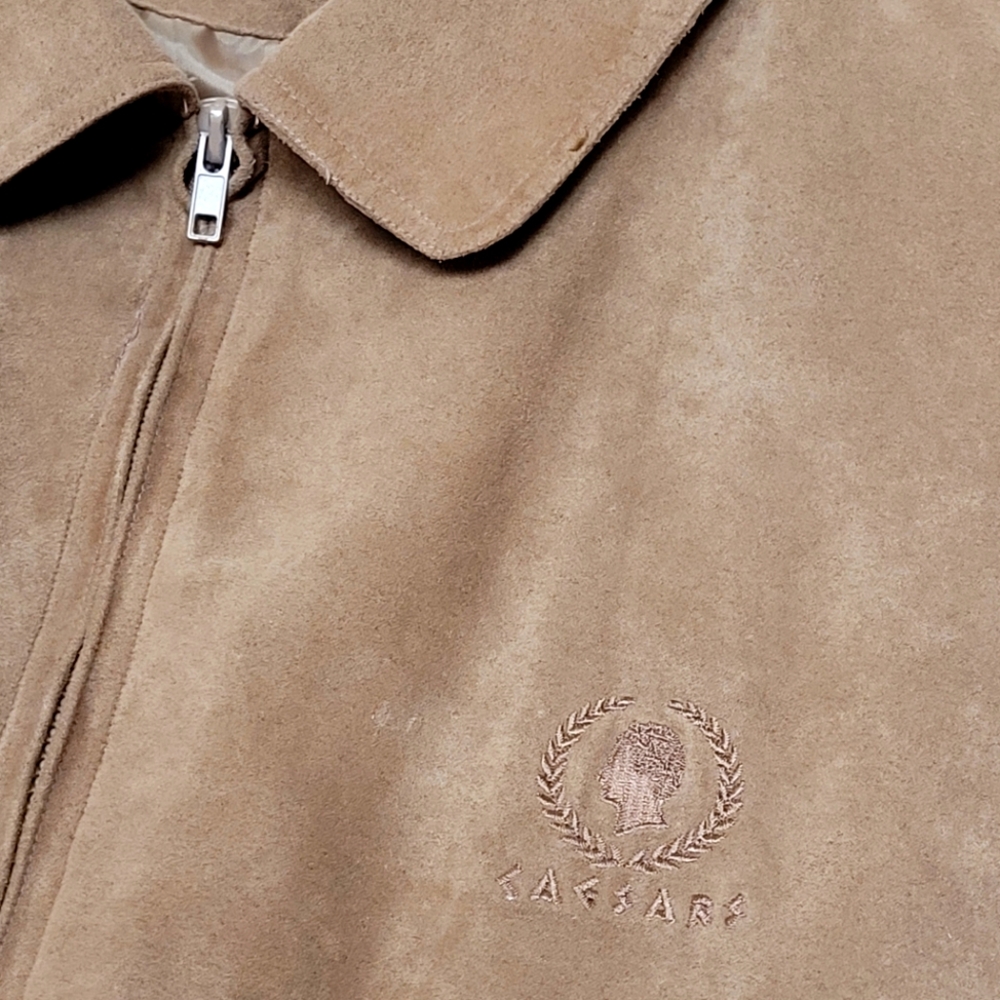 Vtg! CAESARS PALACE Bomber Jacket Mens Size XL Brown - Picture 1 of 9